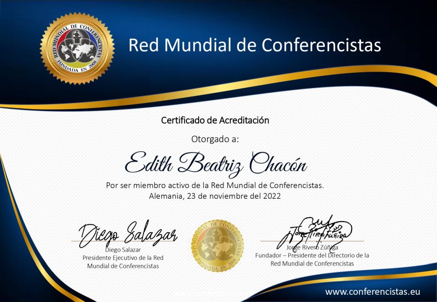 Certificado de Acreditación de Edith Chacón